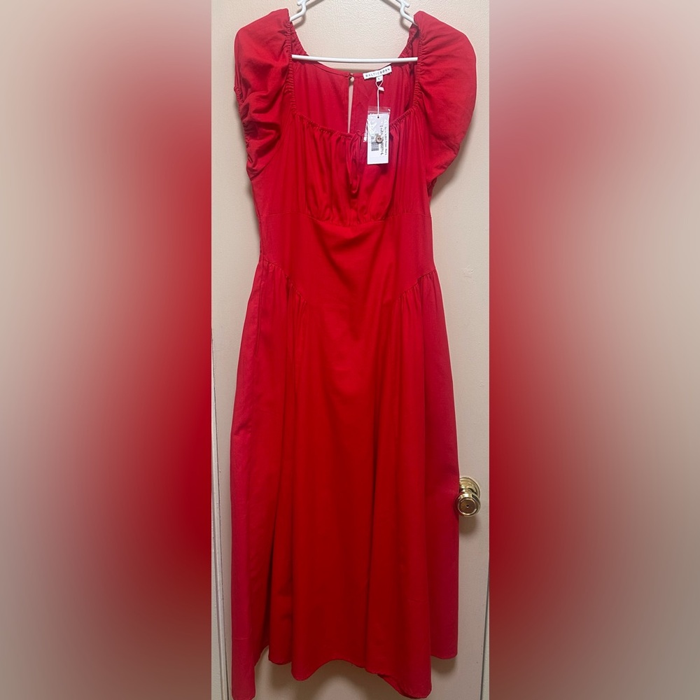 Baltic Born Red Midi Cotton Dress - Picture 6 of 9